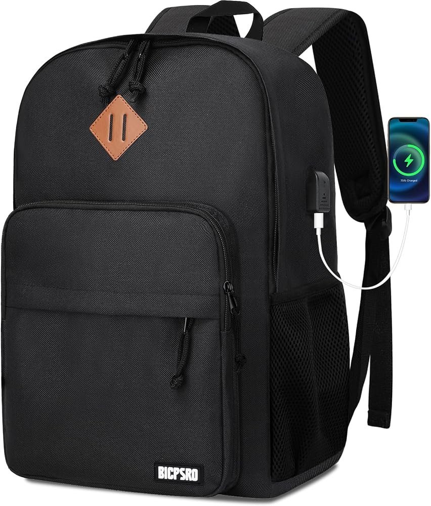 A well-organized backpack showing books packed vertically for optimal weight distribution.