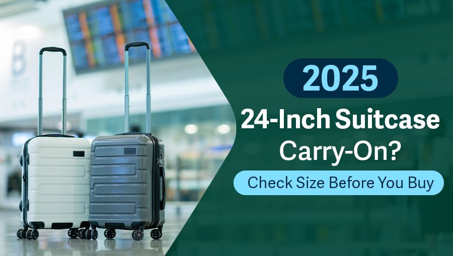 A tape measure shows how wheels and handles increase total suitcase height.