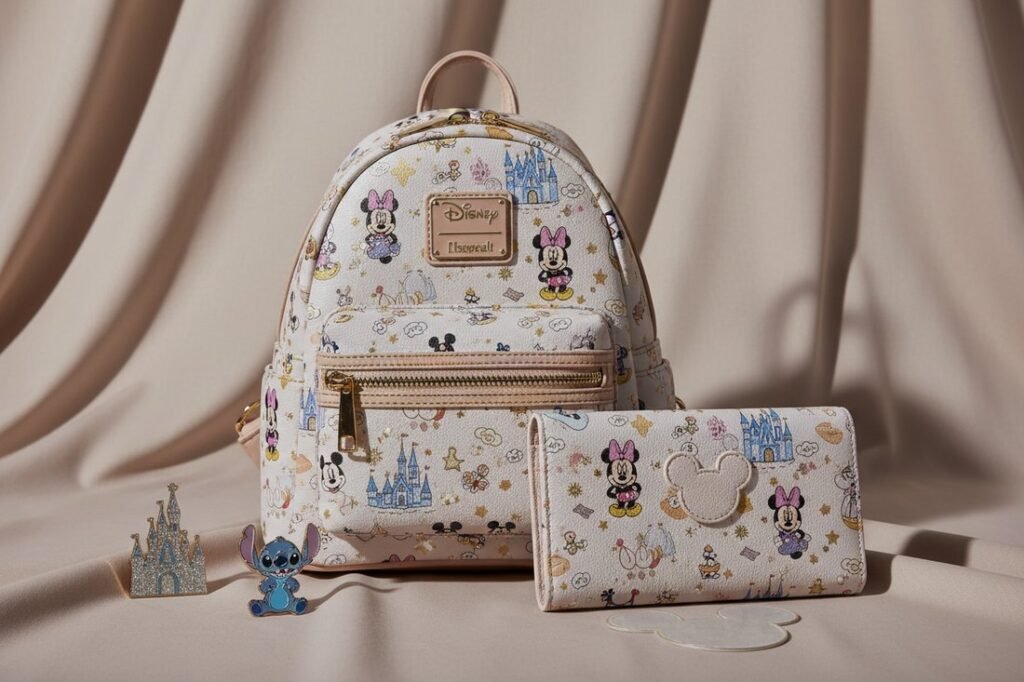 A variety of mini backpacks displayed on a table to show different price points.