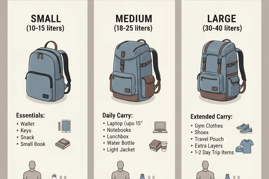 A laptop backpack and a technical hiking bag displayed in a modern workspace.
