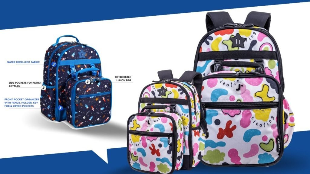 A modern backpack sitting on a wooden bench, representing the best school backpack choices.