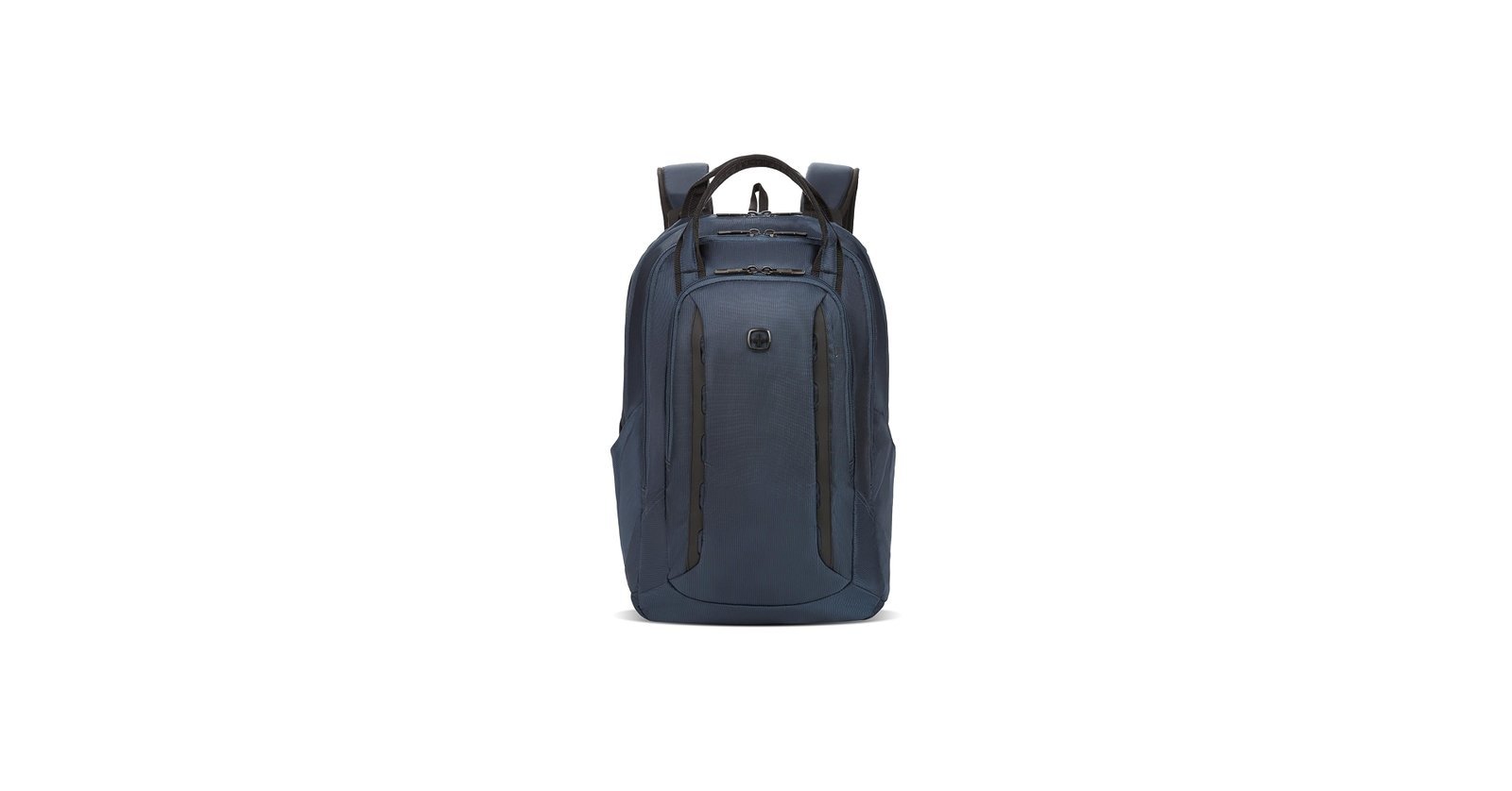 Laptop backpack accessories displayed neatly on a surface to illustrate travel preparation.