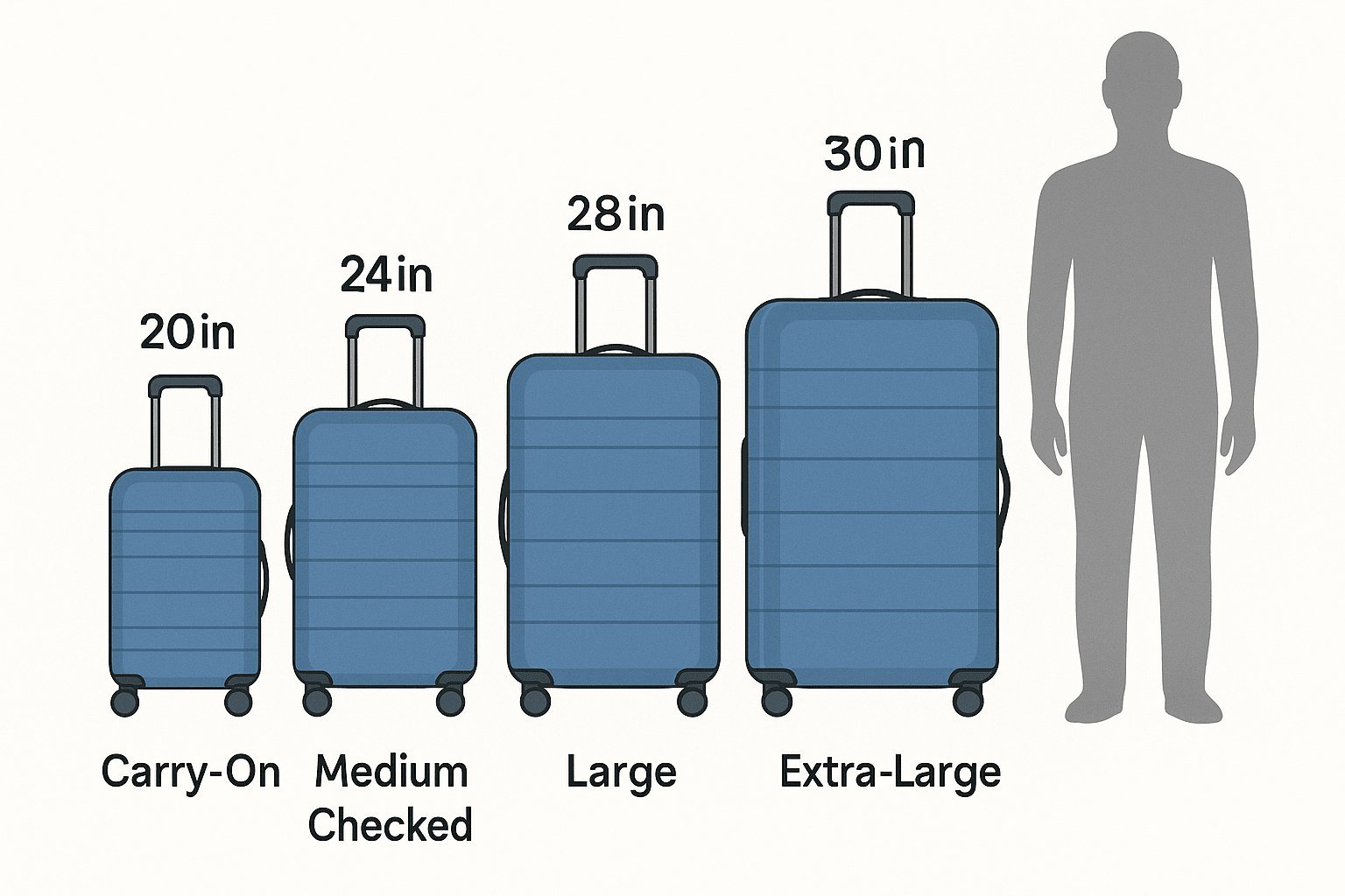 Measuring a suitcase to determine if it meets airline carry-on size requirements.