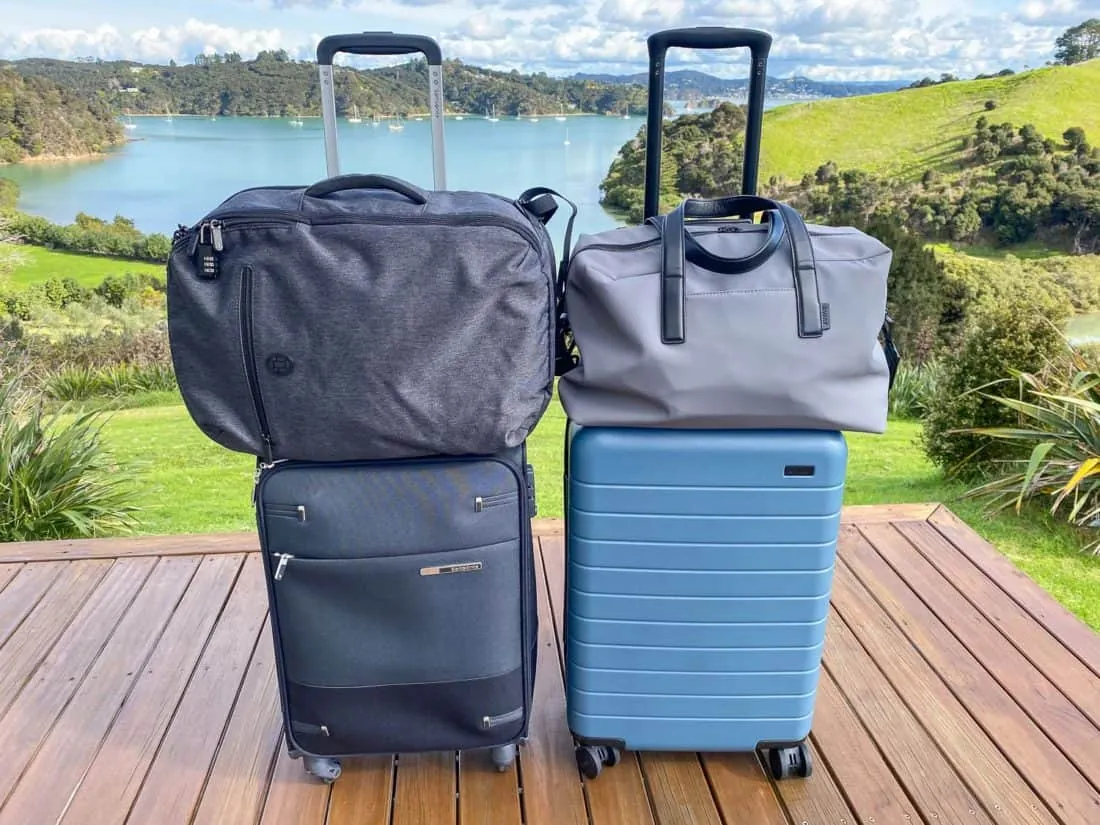 Measuring a backpack to ensure it fits as a carry on item.