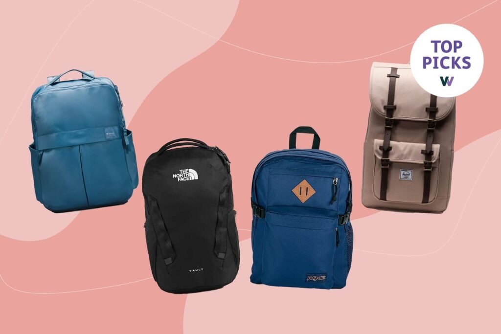 A stylish and durable backpack rests on a wooden bench, representing the best backpack for middle school.