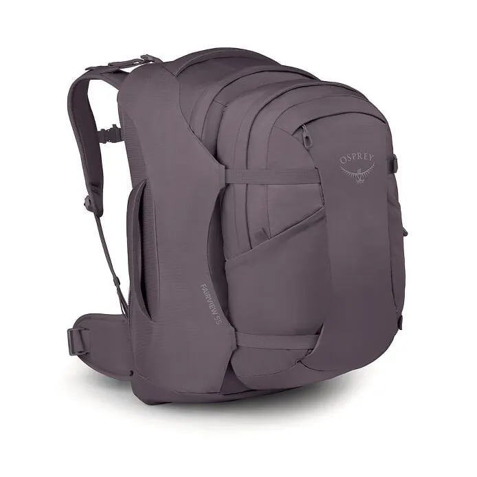 Travel documents and a jacket neatly organized inside a travel backpack.
