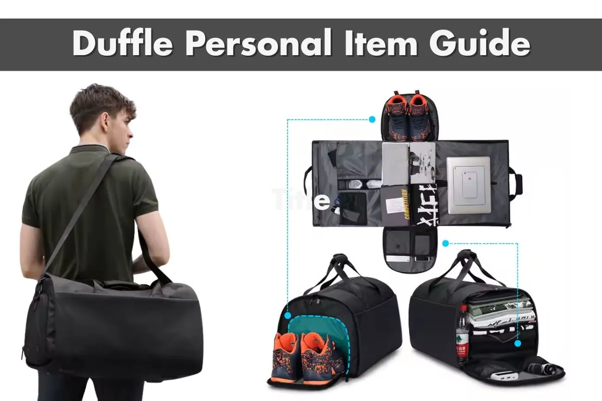 Traveler checking flight details with their backpack and purse nearby.
