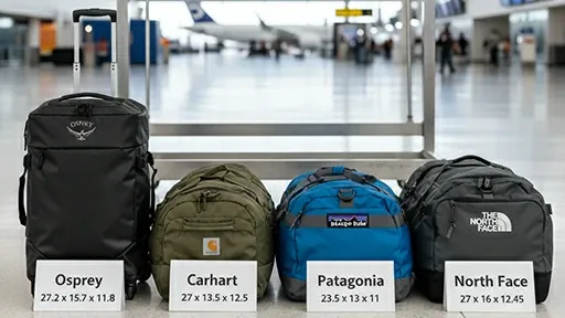 A traveler measuring their 60l backpack to see if it meets carry on requirements.