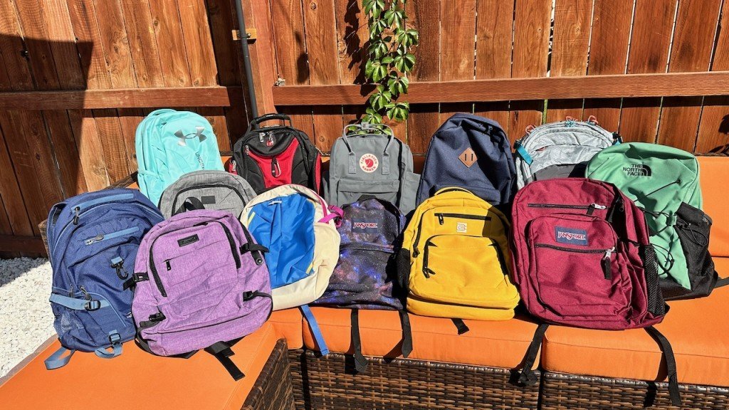 A school backpack fits snugly against the back with no sagging or gaps.