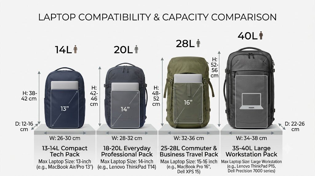 A traveler measuring their torso length to find the perfect backpack fit.