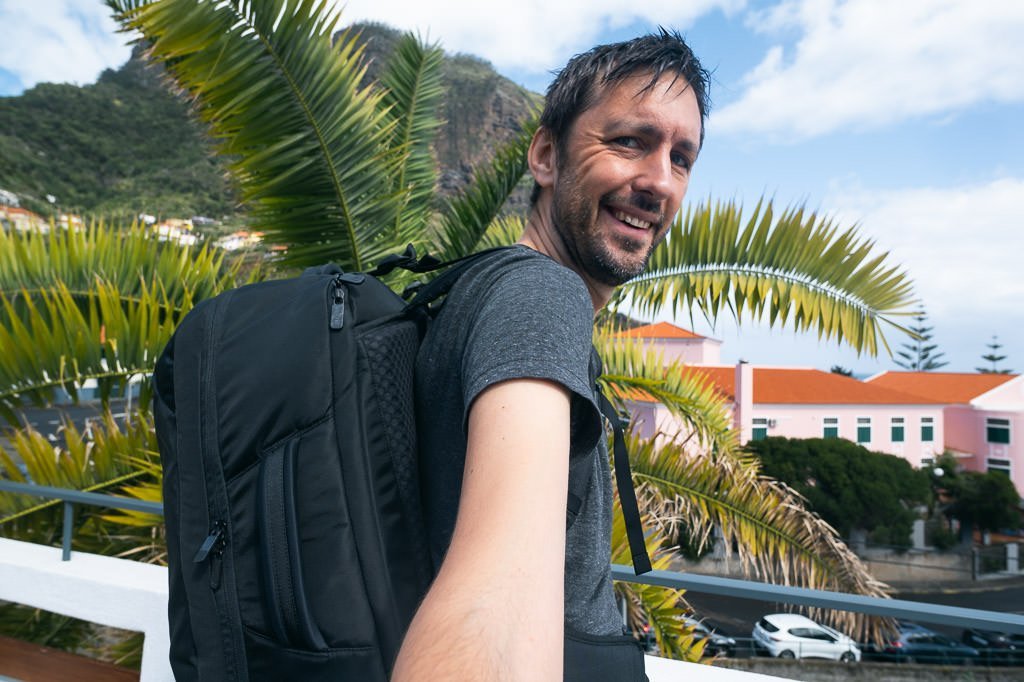 An organized backpack with a rigid frame compared to an overstuffed bag.